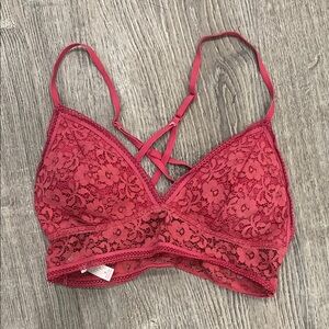 Xhilaration Rose Lace Bralette with Strappy Front